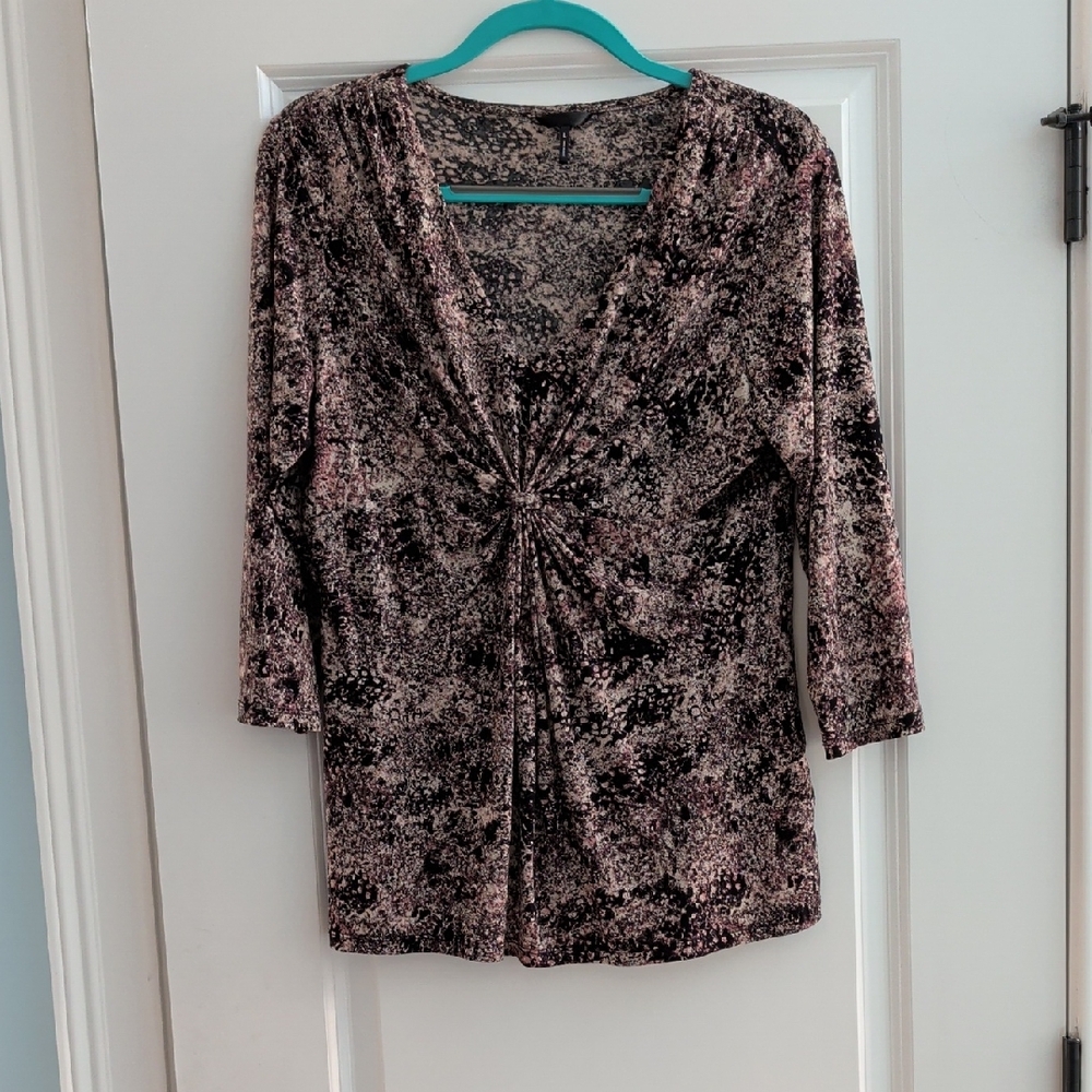 Daisy Fuentes Pink and Black Patterned Top